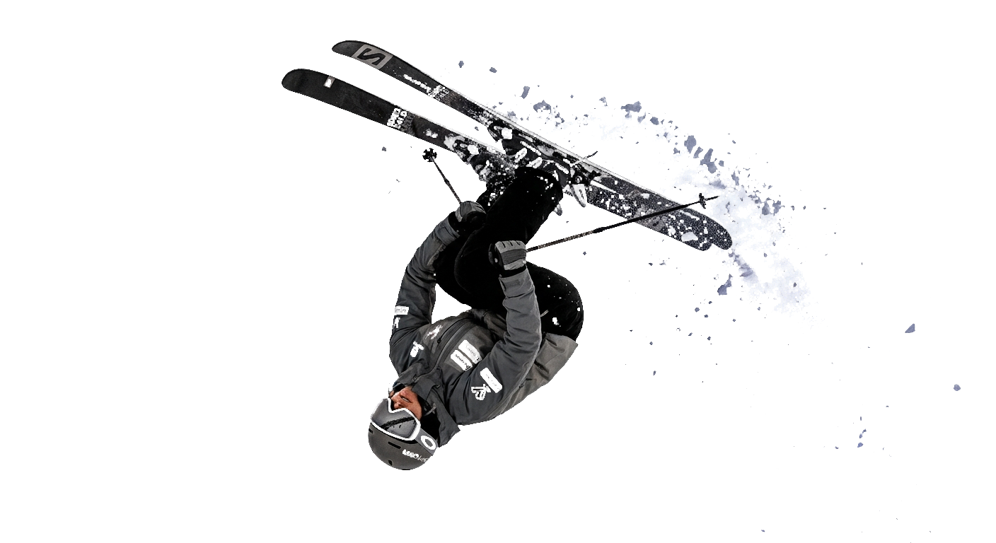 Freestyle-Skifahrer im Backflip